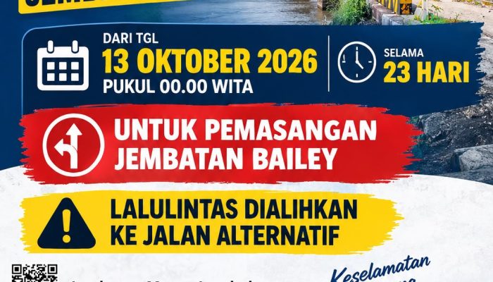 Jembatan Muara Lembak Ditutup 23 Hari Mulai 13 Oktober, Lalu Lintas Dialihkan